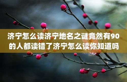 济宁怎么读济宁地名之谜竟然有90的人都读错了济宁怎么读你知道吗