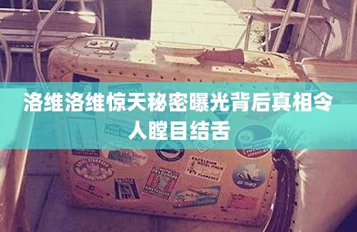 洛维洛维惊天秘密曝光背后真相令人瞠目结舌