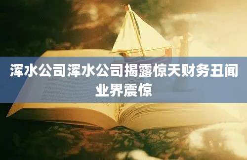 浑水公司浑水公司揭露惊天财务丑闻业界震惊
