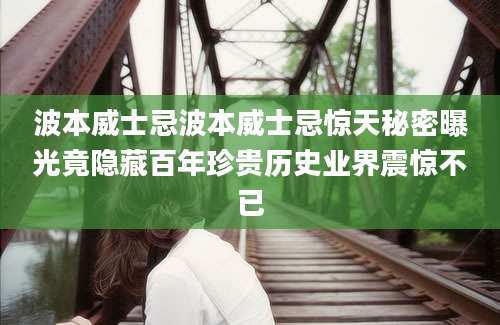 波本威士忌波本威士忌惊天秘密曝光竟隐藏百年珍贵历史业界震惊不已