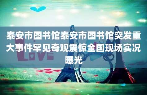 泰安市图书馆泰安市图书馆突发重大事件罕见奇观震惊全国现场实况曝光