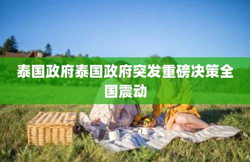 泰国政府泰国政府突发重磅决策全国震动