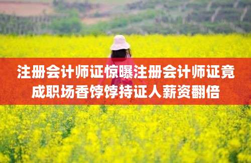 注册会计师证惊曝注册会计师证竟成职场香饽饽持证人薪资翻倍