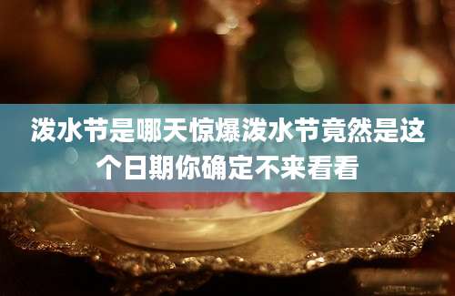 泼水节是哪天惊爆泼水节竟然是这个日期你确定不来看看