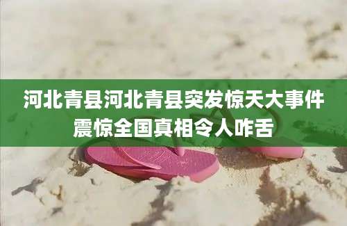 河北青县河北青县突发惊天大事件震惊全国真相令人咋舌