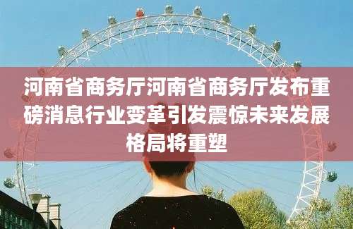 河南省商务厅河南省商务厅发布重磅消息行业变革引发震惊未来发展格局将重塑