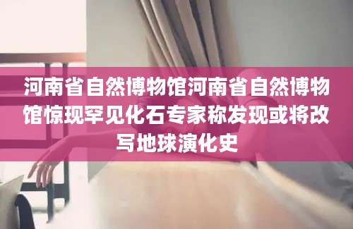 河南省自然博物馆河南省自然博物馆惊现罕见化石专家称发现或将改写地球演化史