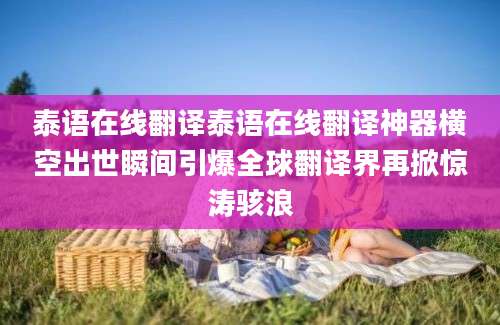 泰语在线翻译泰语在线翻译神器横空出世瞬间引爆全球翻译界再掀惊涛骇浪