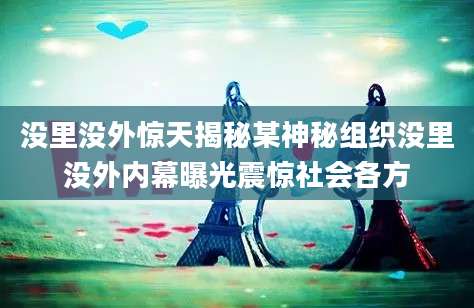 没里没外惊天揭秘某神秘组织没里没外内幕曝光震惊社会各方