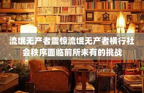 流氓无产者震惊流氓无产者横行社会秩序面临前所未有的挑战