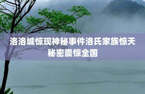 洛洛城惊现神秘事件洛氏家族惊天秘密震惊全国