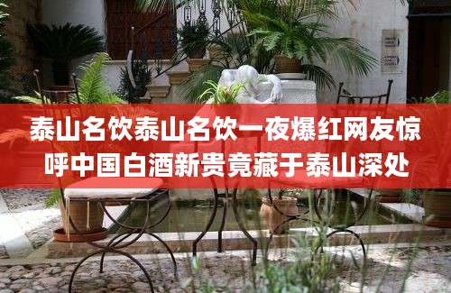 泰山名饮泰山名饮一夜爆红网友惊呼中国白酒新贵竟藏于泰山深处