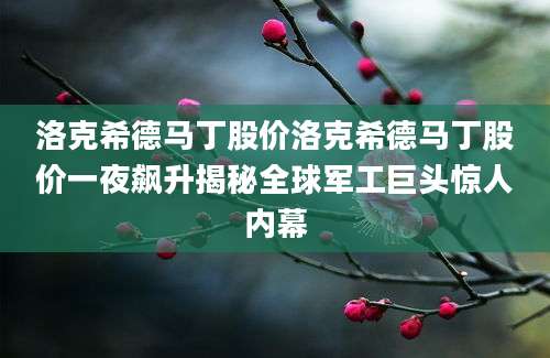 洛克希德马丁股价洛克希德马丁股价一夜飙升揭秘全球军工巨头惊人内幕