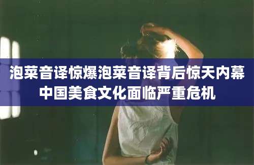 泡菜音译惊爆泡菜音译背后惊天内幕中国美食文化面临严重危机