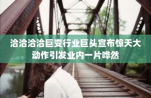 洽洽洽洽巨变行业巨头宣布惊天大动作引发业内一片哗然