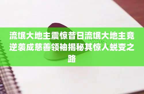 流氓大地主震惊昔日流氓大地主竟逆袭成慈善领袖揭秘其惊人蜕变之路