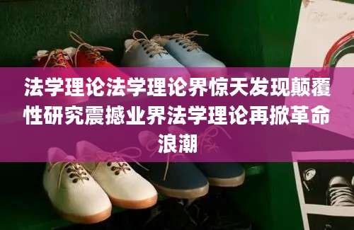 法学理论法学理论界惊天发现颠覆性研究震撼业界法学理论再掀革命浪潮