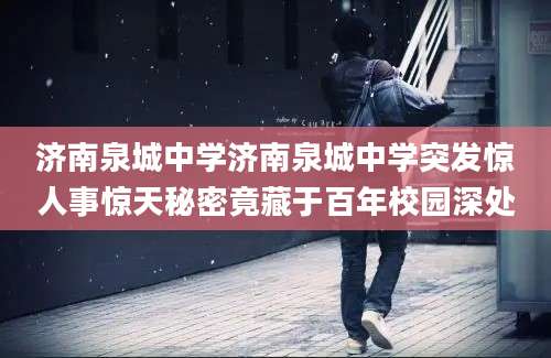 济南泉城中学济南泉城中学突发惊人事惊天秘密竟藏于百年校园深处
