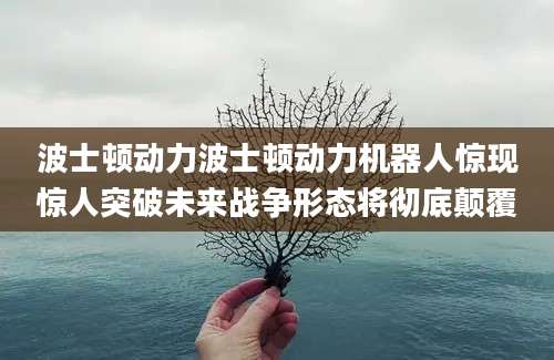 波士顿动力波士顿动力机器人惊现惊人突破未来战争形态将彻底颠覆