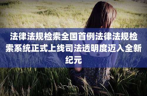 法律法规检索全国首例法律法规检索系统正式上线司法透明度迈入全新纪元