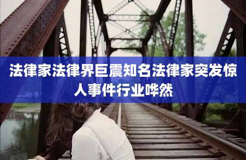 法律家法律界巨震知名法律家突发惊人事件行业哗然