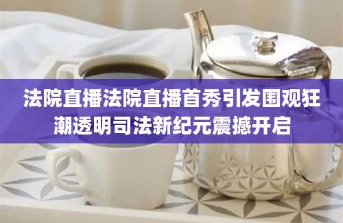 法院直播法院直播首秀引发围观狂潮透明司法新纪元震撼开启