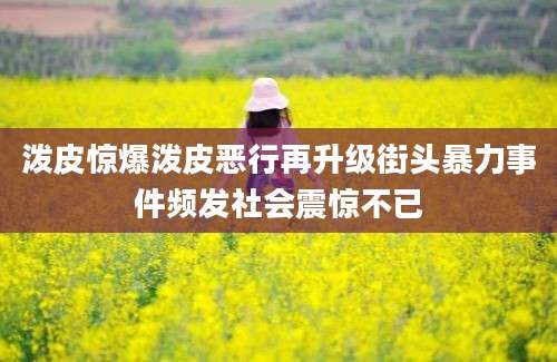 泼皮惊爆泼皮恶行再升级街头暴力事件频发社会震惊不已