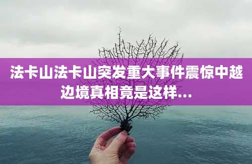法卡山法卡山突发重大事件震惊中越边境真相竟是这样...