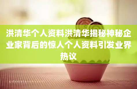 洪清华个人资料洪清华揭秘神秘企业家背后的惊人个人资料引发业界热议