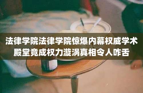法律学院法律学院惊爆内幕权威学术殿堂竟成权力漩涡真相令人咋舌