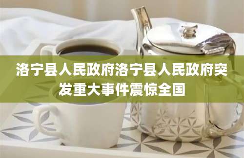 洛宁县人民政府洛宁县人民政府突发重大事件震惊全国