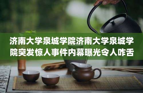 济南大学泉城学院济南大学泉城学院突发惊人事件内幕曝光令人咋舌