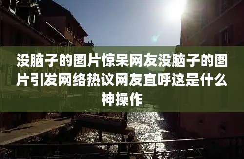 没脑子的图片惊呆网友没脑子的图片引发网络热议网友直呼这是什么神操作