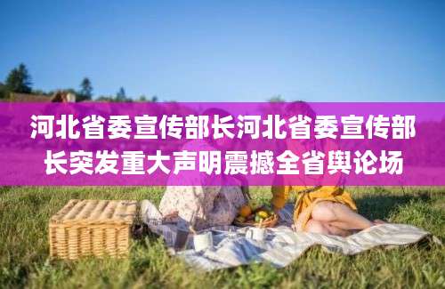 河北省委宣传部长河北省委宣传部长突发重大声明震撼全省舆论场