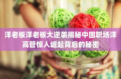 洋老板洋老板大逆袭揭秘中国职场洋高管惊人崛起背后的秘密