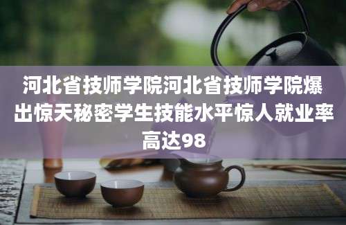 河北省技师学院河北省技师学院爆出惊天秘密学生技能水平惊人就业率高达98