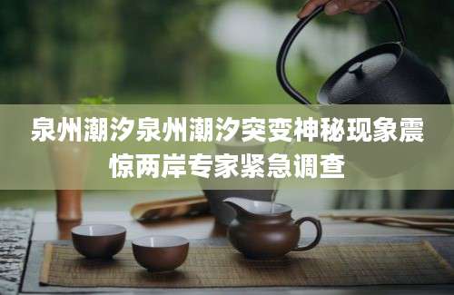 泉州潮汐泉州潮汐突变神秘现象震惊两岸专家紧急调查
