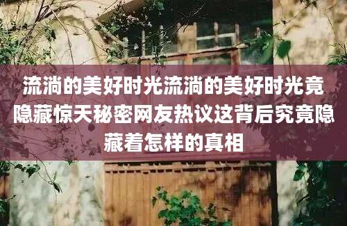 流淌的美好时光流淌的美好时光竟隐藏惊天秘密网友热议这背后究竟隐藏着怎样的真相