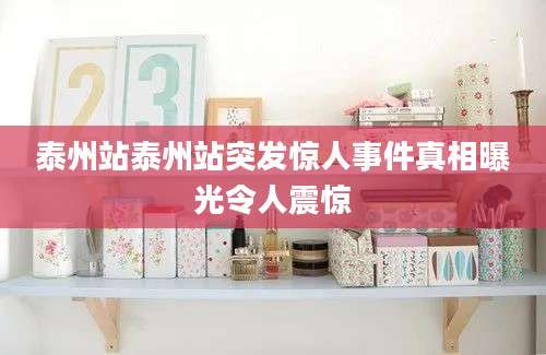 泰州站泰州站突发惊人事件真相曝光令人震惊