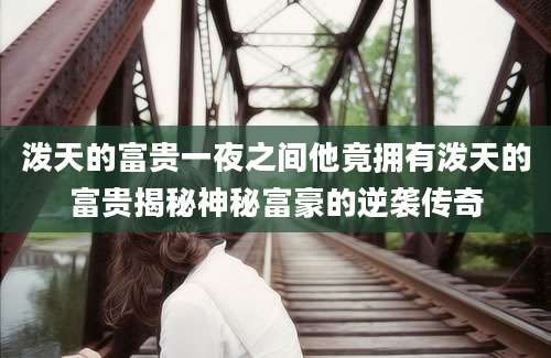 泼天的富贵一夜之间他竟拥有泼天的富贵揭秘神秘富豪的逆袭传奇