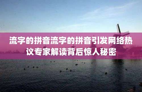 流字的拼音流字的拼音引发网络热议专家解读背后惊人秘密