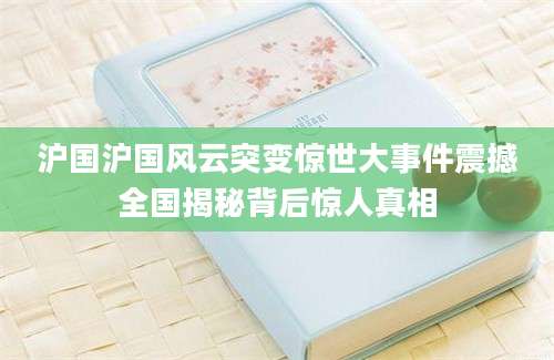 沪国沪国风云突变惊世大事件震撼全国揭秘背后惊人真相