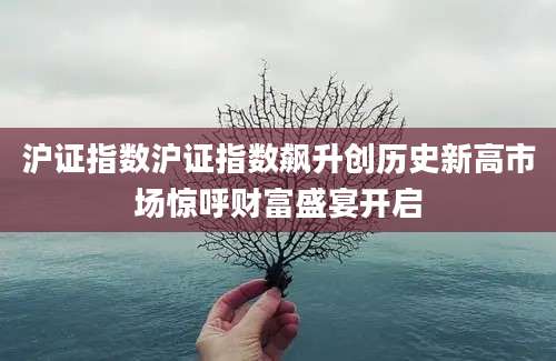 沪证指数沪证指数飙升创历史新高市场惊呼财富盛宴开启