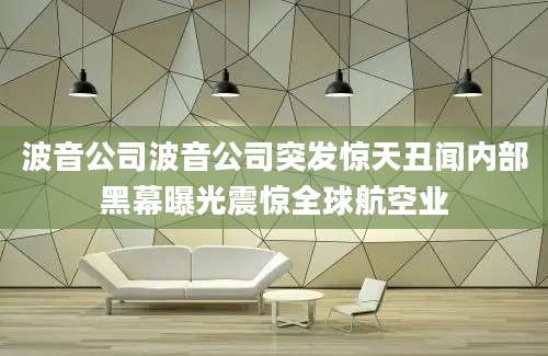 波音公司波音公司突发惊天丑闻内部黑幕曝光震惊全球航空业