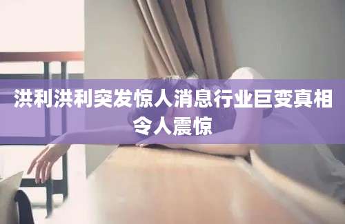 洪利洪利突发惊人消息行业巨变真相令人震惊