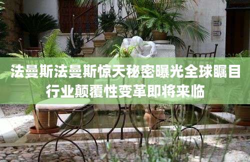 法曼斯法曼斯惊天秘密曝光全球瞩目行业颠覆性变革即将来临