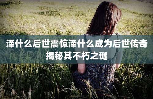 泽什么后世震惊泽什么成为后世传奇揭秘其不朽之谜