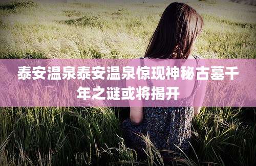 泰安温泉泰安温泉惊现神秘古墓千年之谜或将揭开