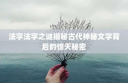 法字法字之谜揭秘古代神秘文字背后的惊天秘密