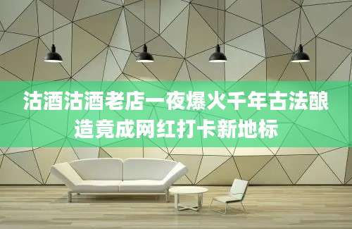 沽酒沽酒老店一夜爆火千年古法酿造竟成网红打卡新地标